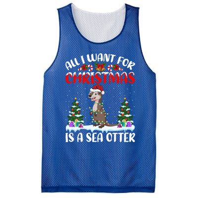 Funny Santa Hat All I Want For Christmas Is A Sea Otter Gift Mesh Reversible Basketball Jersey Tank