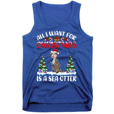 Funny Santa Hat All I Want For Christmas Is A Sea Otter Gift Tank Top