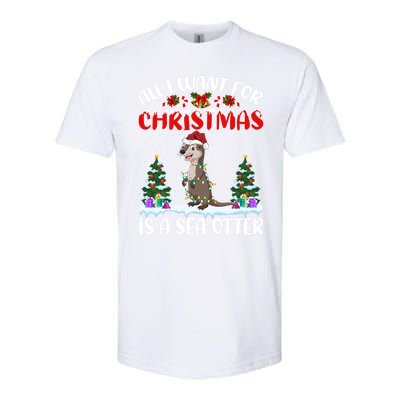 Funny Santa Hat All I Want For Christmas Is A Sea Otter Gift Softstyle CVC T-Shirt