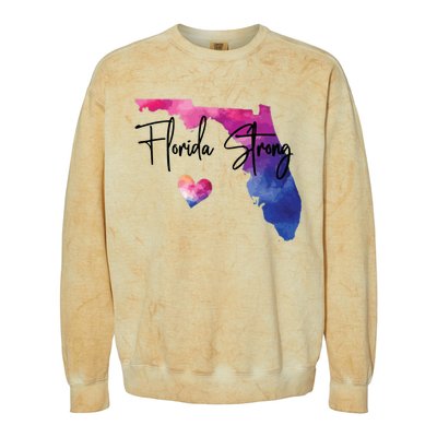 Florida Strong Hurricane Helene Colorblast Crewneck Sweatshirt