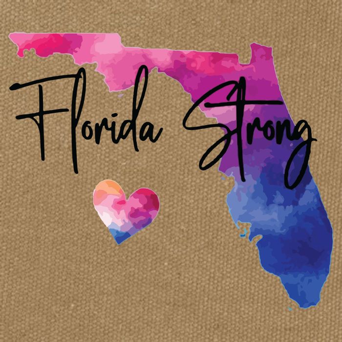 Florida Strong Hurricane Helene Cotton Canvas Backpack