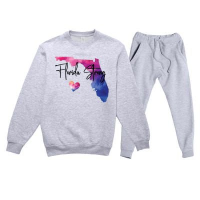 Florida Strong Hurricane Helene Premium Crewneck Sweatsuit Set