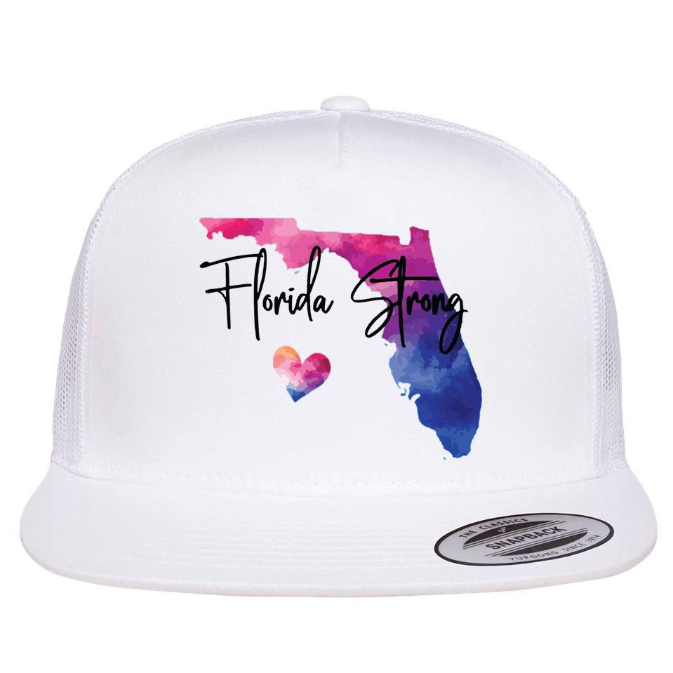 Florida Strong Hurricane Helene Flat Bill Trucker Hat