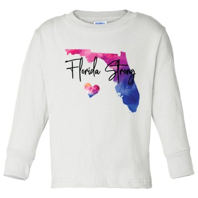 Florida Strong Hurricane Helene Toddler Long Sleeve Shirt
