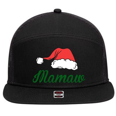 Funny Santa Hat Christmas Costume Family Matching Mamaw Gift 7 Panel Mesh Trucker Snapback Hat