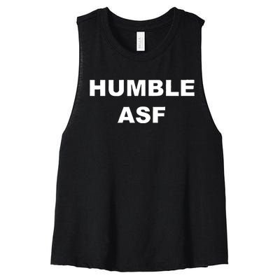 Funny Saying Humble Asf Women's Racerback Cropped Tank