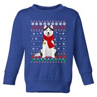 Funny Siberian Husky Ugly Christmas Sweater Husky Christmas Gift Toddler Sweatshirt