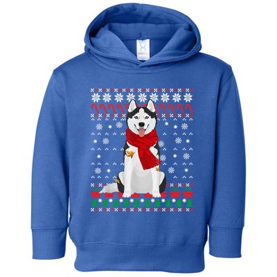 Funny Siberian Husky Ugly Christmas Sweater Husky Christmas Gift Toddler Hoodie