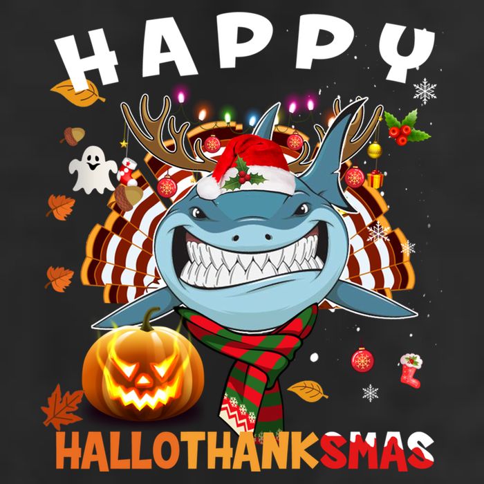Funny Shark Halloween Christmas Shark Happy Hallothanksmas Gift Cool Comfort Performance Bucket Hat