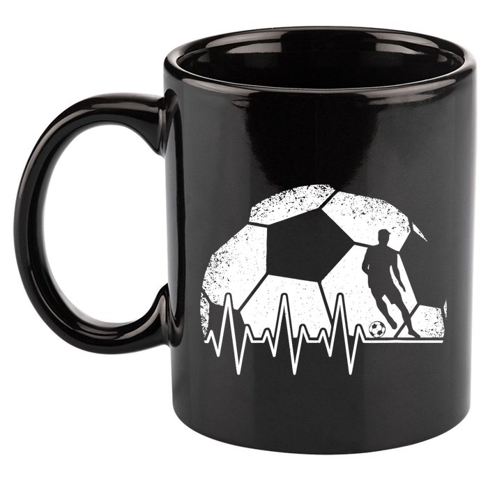 Funny Soccer Heartbeat Soccer Player 11oz C Handle Ceramic Mug