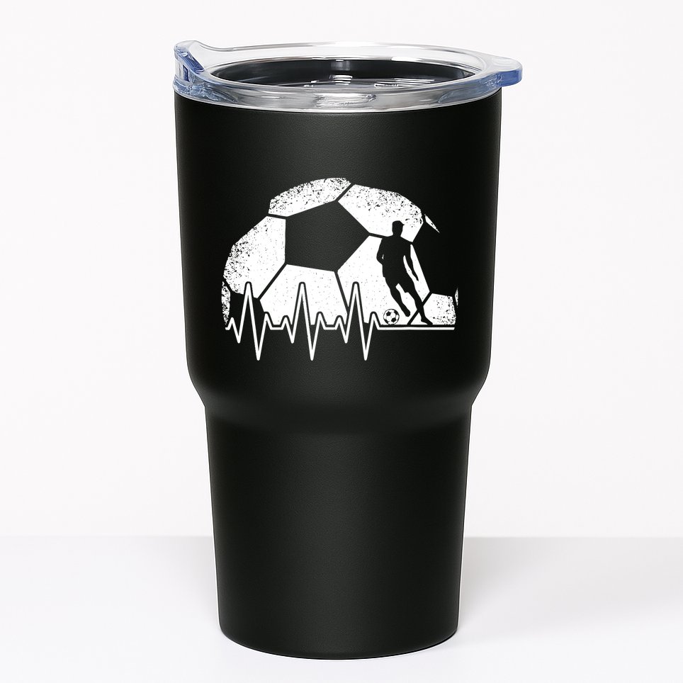 Funny Soccer Heartbeat Soccer Player Tumbler