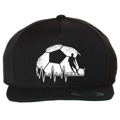 Funny Soccer Heartbeat Soccer Player Wool Snapback Cap