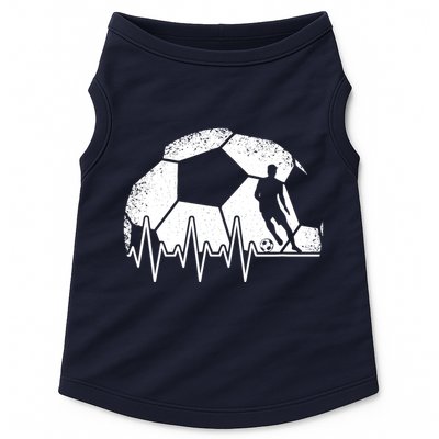 Funny Soccer Heartbeat Soccer Player Doggie Tank