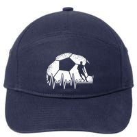 Funny Soccer Heartbeat Soccer Player 7-Panel Snapback Hat