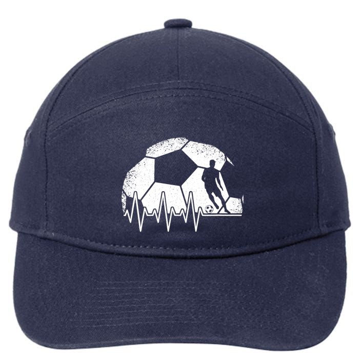 Funny Soccer Heartbeat Soccer Player 7-Panel Snapback Hat