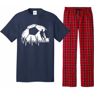 Funny Soccer Heartbeat Soccer Player Pajama Set