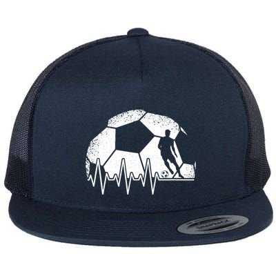 Funny Soccer Heartbeat Soccer Player Flatbill Hat