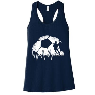 Funny Soccer Heartbeat Soccer Player Womens Tank Top