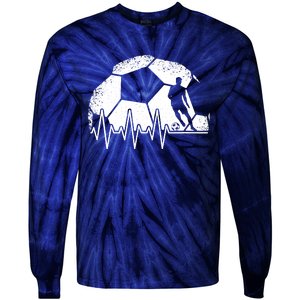 Funny Soccer Heartbeat Soccer Player Tie-Dye Long Sleeve Shirt