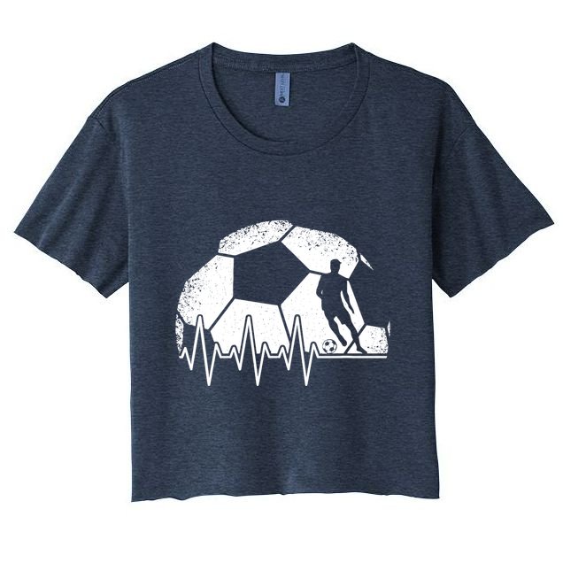 Funny Soccer Heartbeat Soccer Player Crop Top