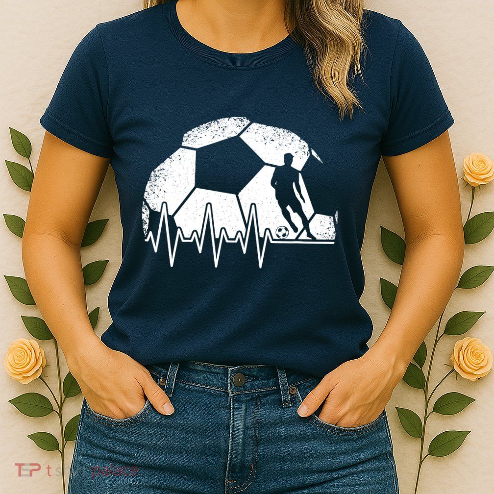 Funny Soccer Heartbeat Soccer Player Womens T-Shirt