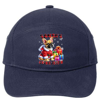 Frenchie Santa Hat & Christmas Lights Cute French Bulldog 7-Panel Snapback Hat