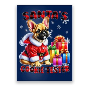 Frenchie Santa Hat & Christmas Lights Cute French Bulldog Poster