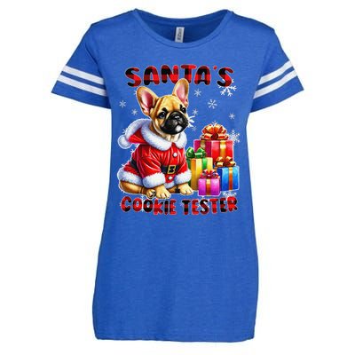 Frenchie Santa Hat & Christmas Lights Cute French Bulldog Enza Ladies Jersey Football T-Shirt