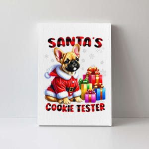 Frenchie Santa Hat & Christmas Lights Cute French Bulldog Canvas