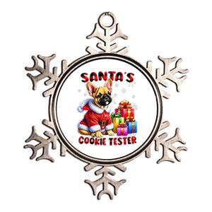 Frenchie Santa Hat & Christmas Lights Cute French Bulldog Metallic Star Ornament