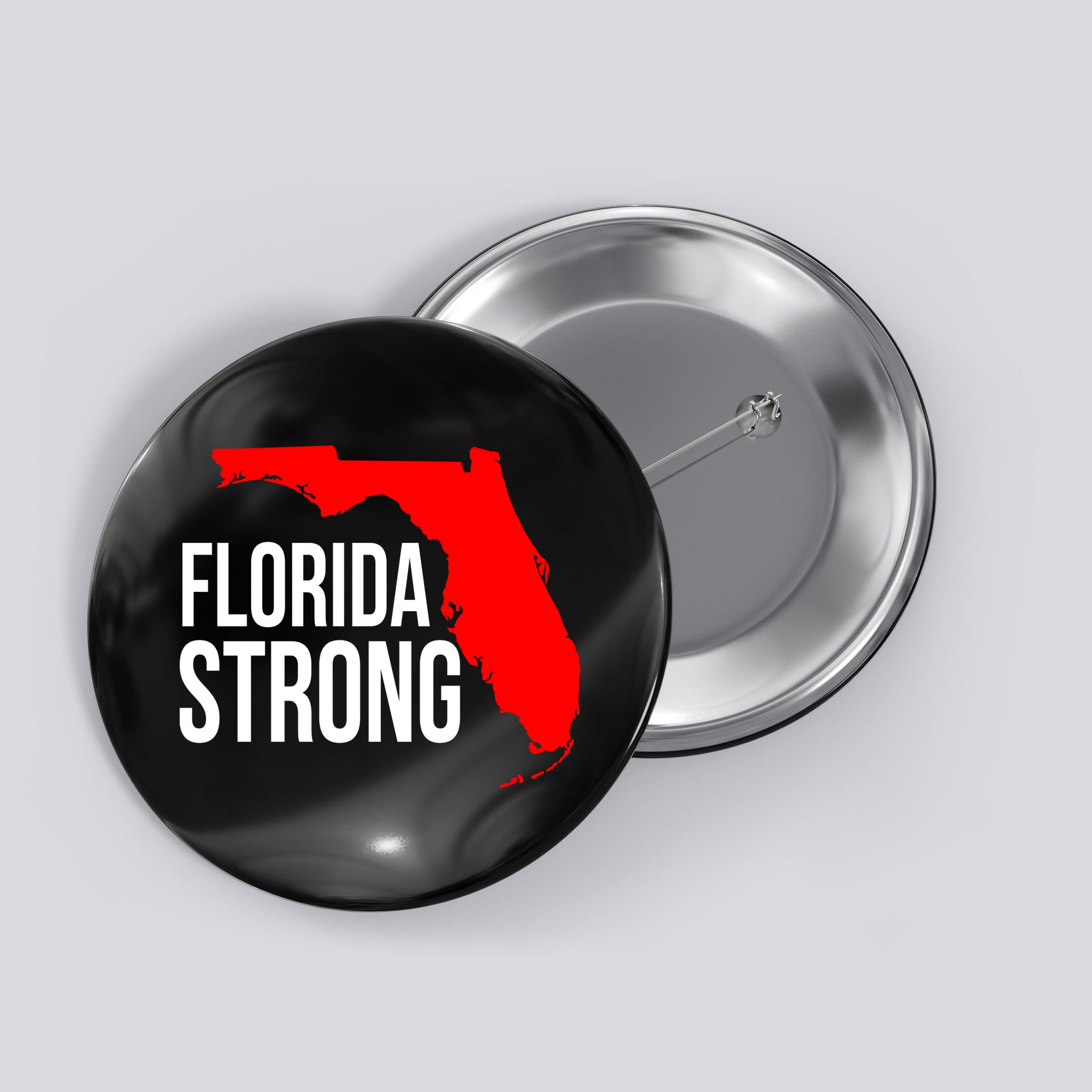 Florida Strong Hurricane Ian Support Florida Vintage American US Flag Button
