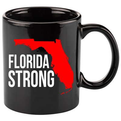 Florida Strong Hurricane Ian Support Florida Vintage American US Flag 11oz C Handle Ceramic Mug