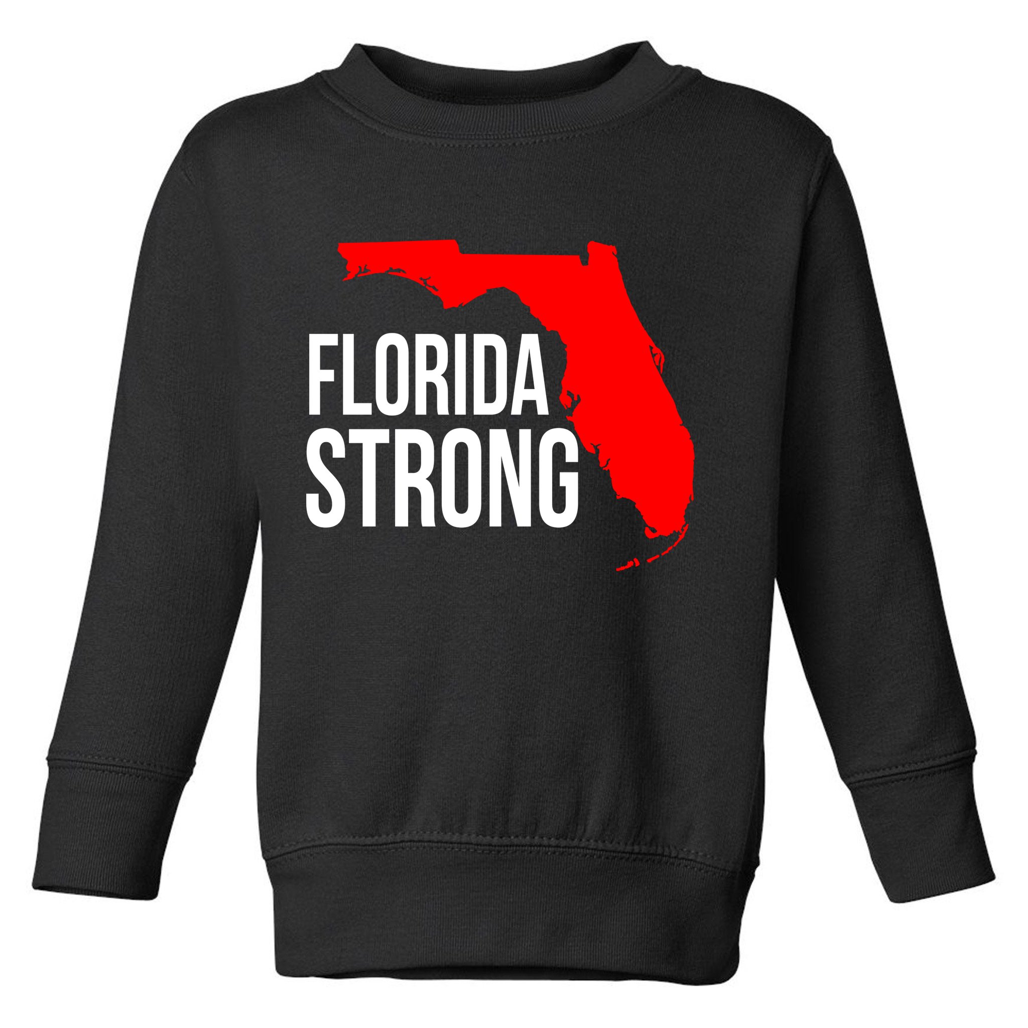 Florida Strong Hurricane Ian Support Florida Vintage American US Flag Toddler Sweatshirt