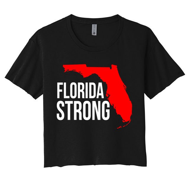 Florida Strong Hurricane Ian Support Florida Vintage American US Flag Crop Top