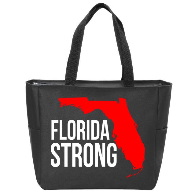 Florida Strong Hurricane Ian Support Florida Vintage American US Flag Zip Tote Bag