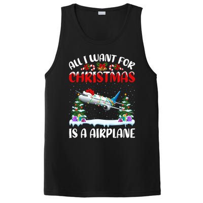 Funny Santa Hat All I Want For Christmas Is A Airplane Gift PosiCharge Competitor Tank