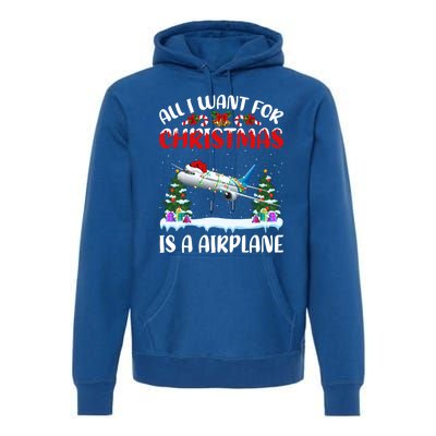 Funny Santa Hat All I Want For Christmas Is A Airplane Gift Premium Hoodie