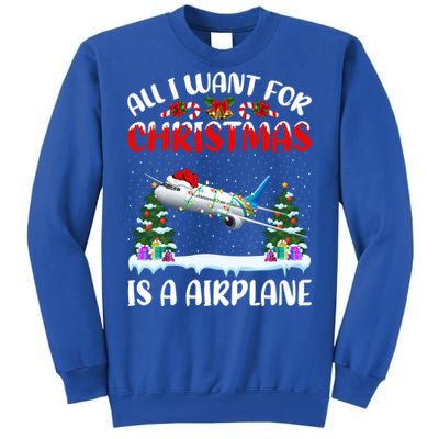 Funny Santa Hat All I Want For Christmas Is A Airplane Gift Tall Sweatshirt