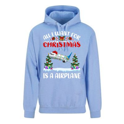 Funny Santa Hat All I Want For Christmas Is A Airplane Gift Unisex Surf Hoodie