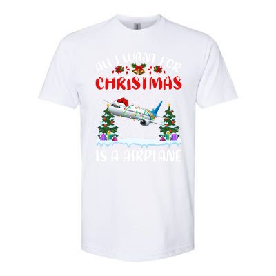 Funny Santa Hat All I Want For Christmas Is A Airplane Gift Softstyle CVC T-Shirt