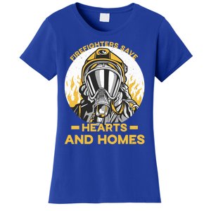 Firefighters Save Hearts And Homes Support Quote Great Gift Women's T-Shirt