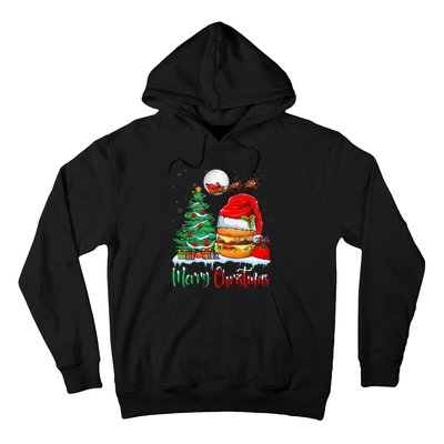 Festive Santa Hat Hamburger Christmas Holiday Gift Hoodie