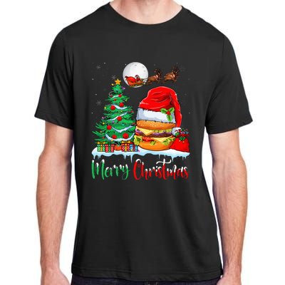 Festive Santa Hat Hamburger Christmas Holiday Gift Adult ChromaSoft Performance T-Shirt