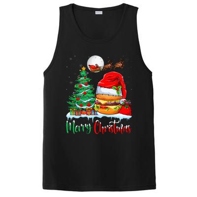 Festive Santa Hat Hamburger Christmas Holiday Gift PosiCharge Competitor Tank