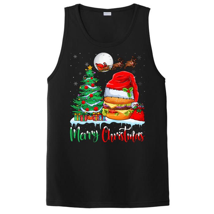 Festive Santa Hat Hamburger Christmas Holiday Gift PosiCharge Competitor Tank