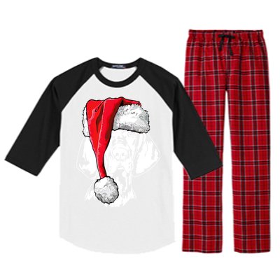 Funny Santa Hungarian Vizsla Christmas Dog Mom Dog Great Gift Raglan Sleeve Pajama Set