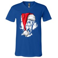 Funny Santa Hungarian Vizsla Christmas Dog Mom Dog Great Gift V-Neck T-Shirt