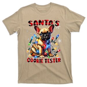 Frenchie Santa Hat & Christmas Lights Cute French Bulldog T-Shirt