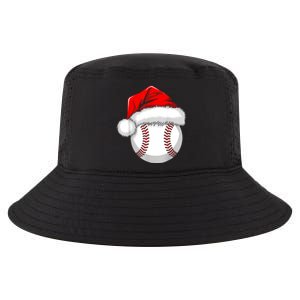 Funny Santa Hat Xmas Sport Lover Christmas Baseball Player Cool Comfort Performance Bucket Hat