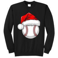 Funny Santa Hat Xmas Sport Lover Christmas Baseball Player Sweatshirt